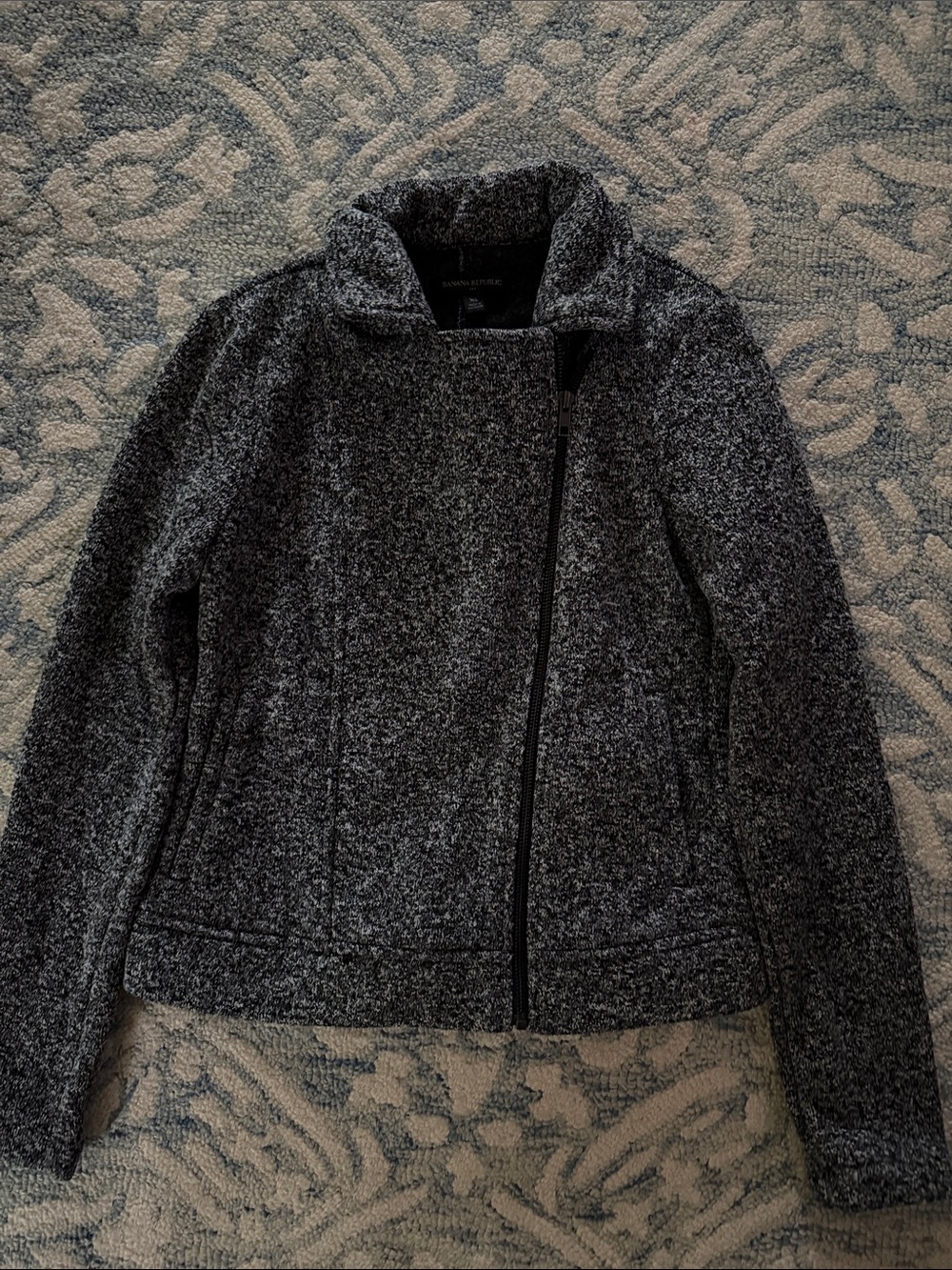 Banana Republic Gray Teddy Jacket Asymmetrical Zipper